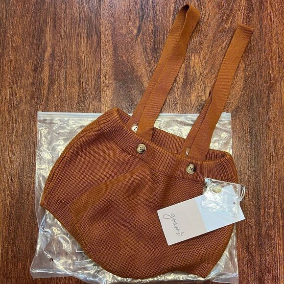 NWT Goumi Kids Knit Suspender Bloomers SZ 2T Sienna Toddler Organic Cotton Short - Picture 1 of 3